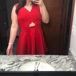Von Maur Red Scallop Dress
